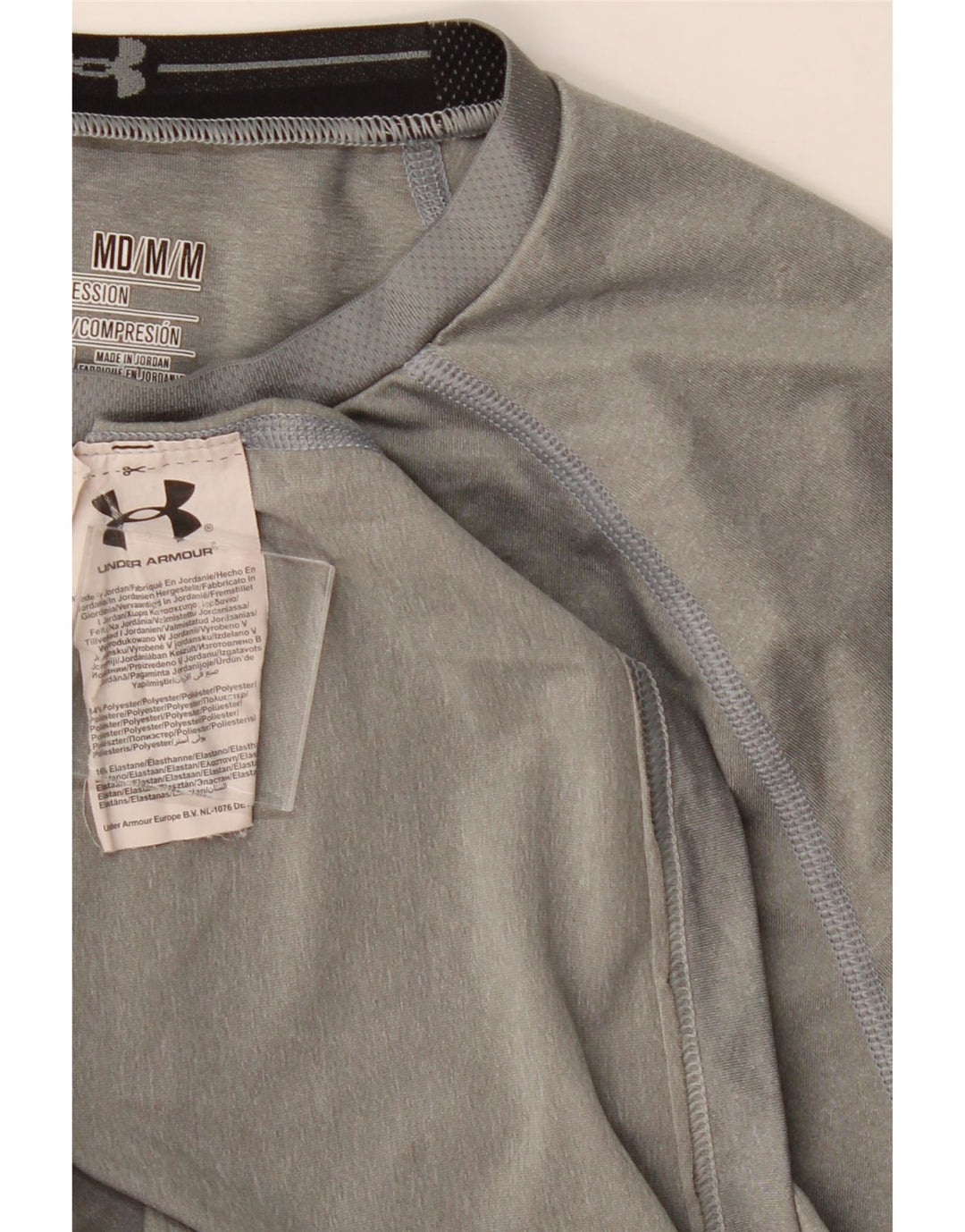 UNDER ARMOUR Womens Heat Gear T-Shirt Top UK 12 Medium Grey Polyester Vintage Under Armour and Second-Hand Under Armour from Messina Hembry 