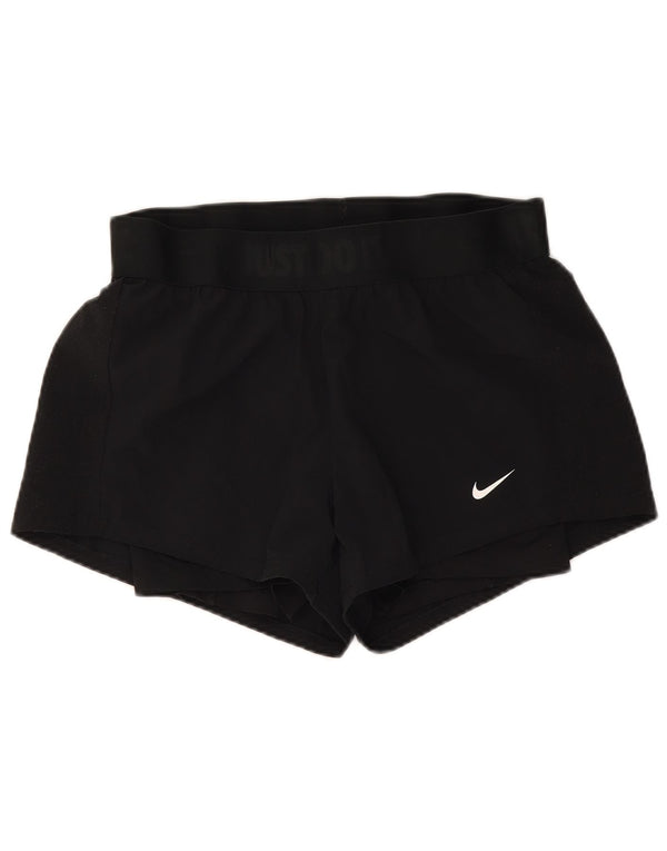 Nike Ženske Dri Fit Sportske Kratke Hlače UK 10 Mali crni poliester