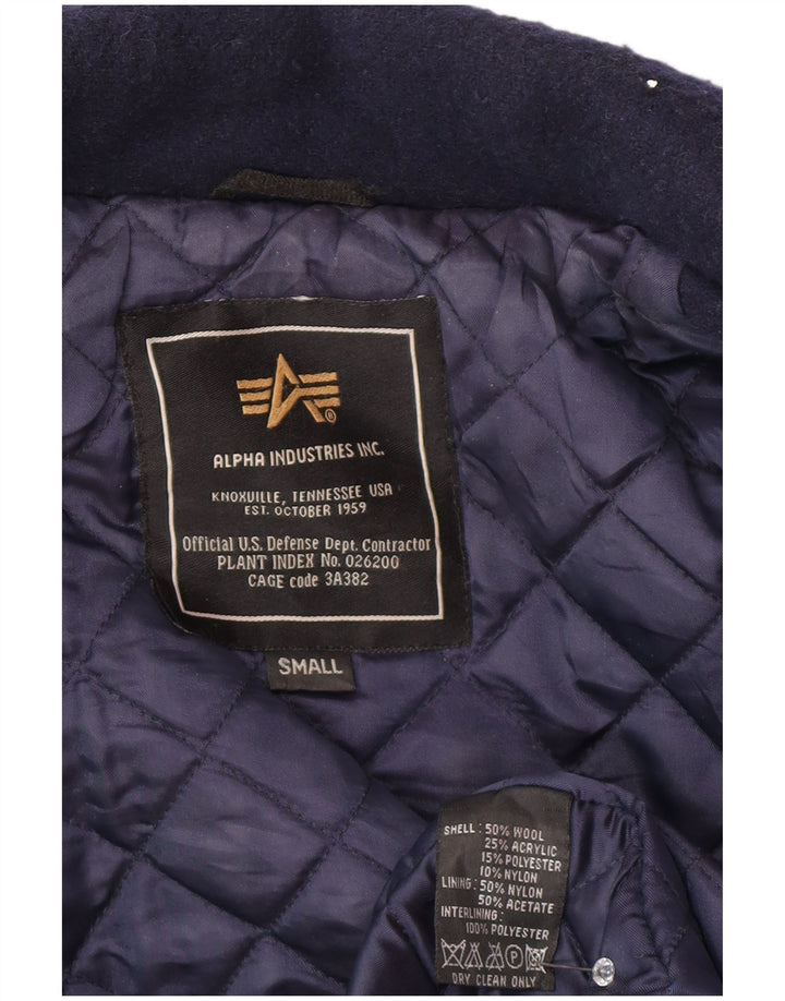 Alpha Industries ženski preveliki kaput od graška UK 10 Mali tamnoplavi vuneni