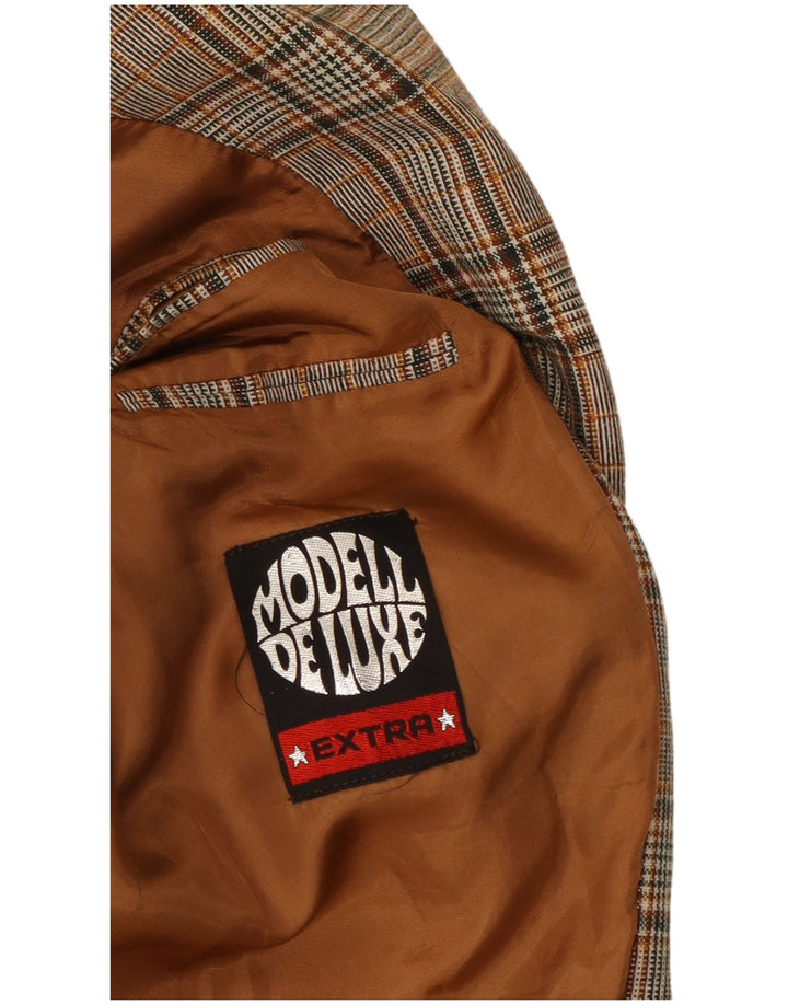 VINTAGE muška jakna sa 2 gumba UK 40 veliki sivi karirani poliester