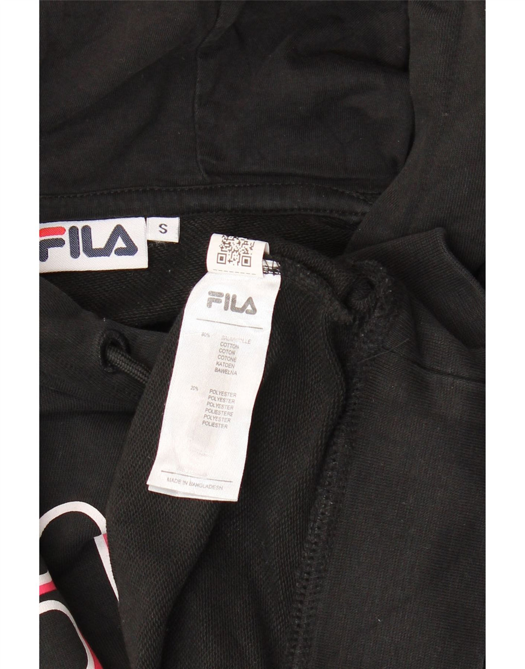 FILA Ženska prevelika majica s kapuljačom s kapuljačom UK 10 Mali crni pamuk