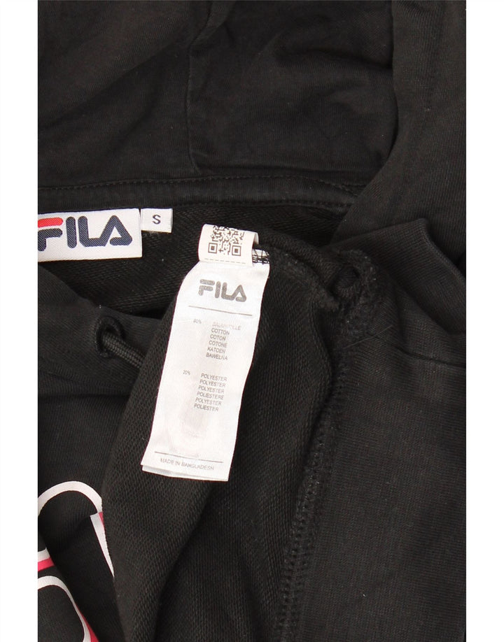 FILA Ženska prevelika majica s kapuljačom s kapuljačom UK 10 Mali crni pamuk