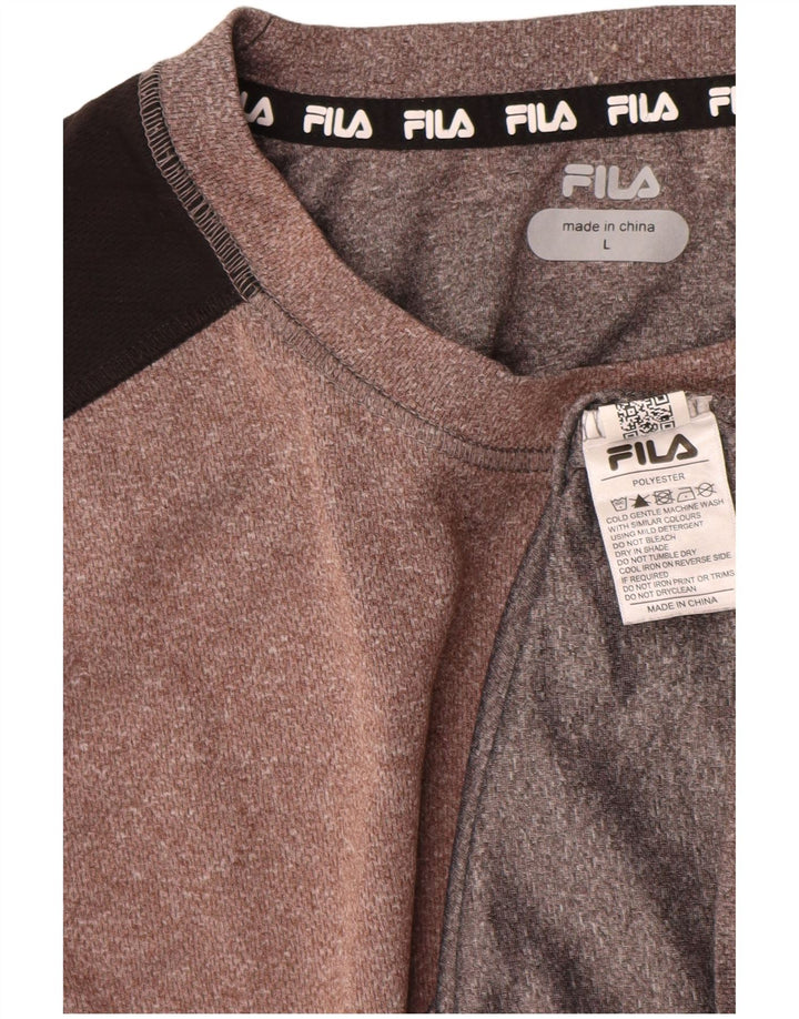 Fila muška majica kratkih rukava veliki smeđi poliester u blokovima boja
