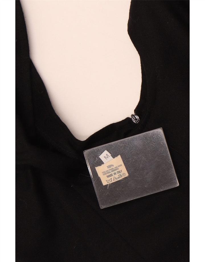 Vintage ženska mini haljina od pinafore UK 12 srednje crna vuna