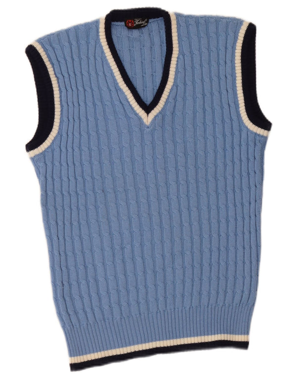 Vintage muška majica bez rukava s plavim prugama, klasična
