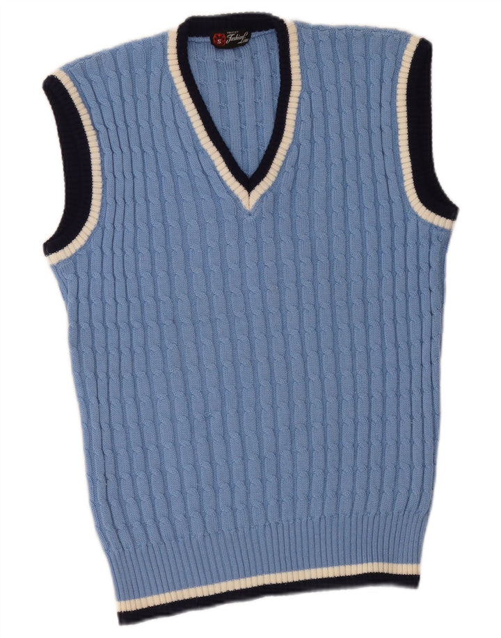 Vintage muška majica bez rukava s plavim prugama, klasična