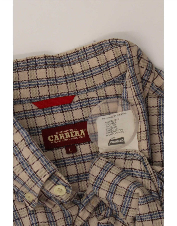 Carrera muška flanelska košulja, veliki sivi karirani pamuk