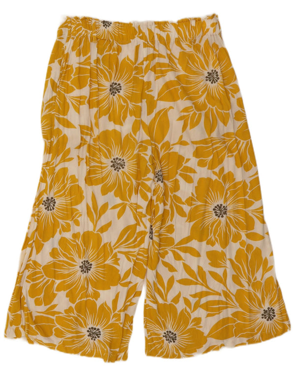 Marks & Spencer ženske kapri hlače UK 14 velike W32 L20 žute cvjetne