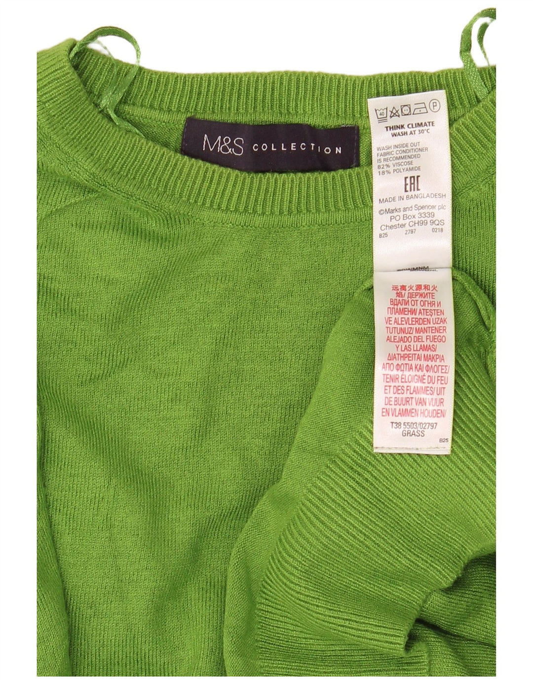 Marks & Spencer ženski džemper s okruglim izrezom UK 14 Srednje zelena