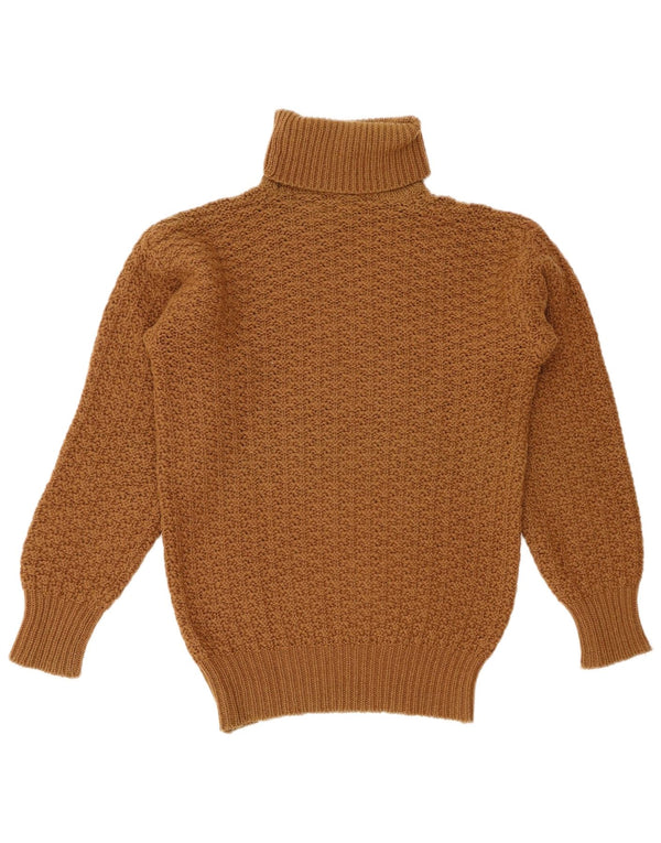 BENETTON ženski pulover s rol izrezom UK 12 Srednje smeđa vuna