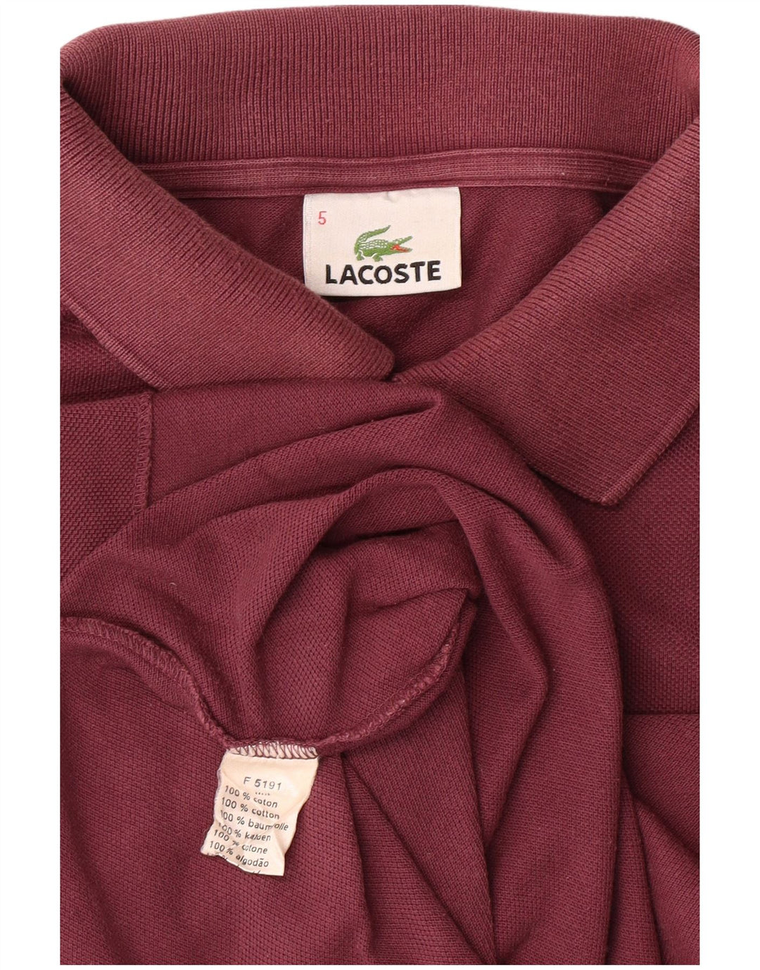 LACOSTE muška polo majica veličine 5, velika kestenjasta pamuk