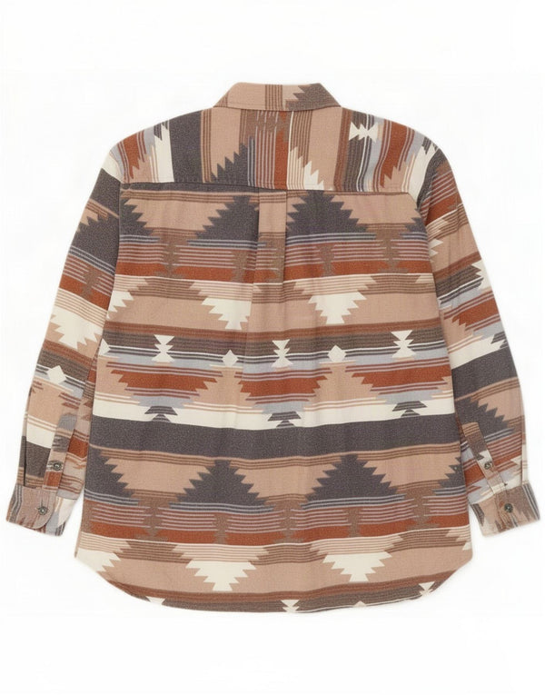 Vintage muška flanelska košulja Srednje bež Fair Isle pamuk