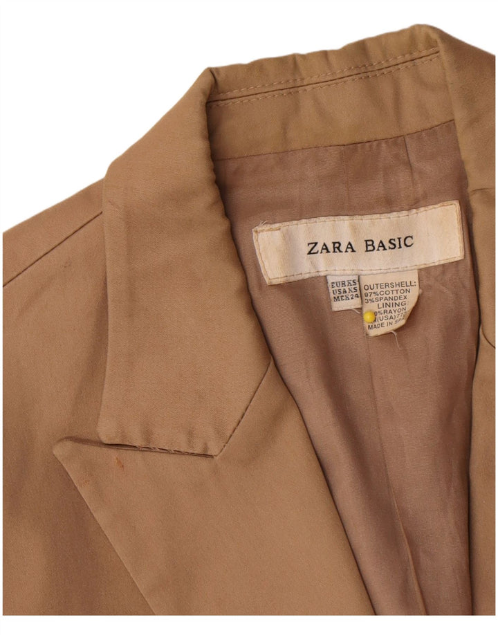 Zara ženski sako sa 1 gumbom, UK 6 XS, smeđi pamuk
