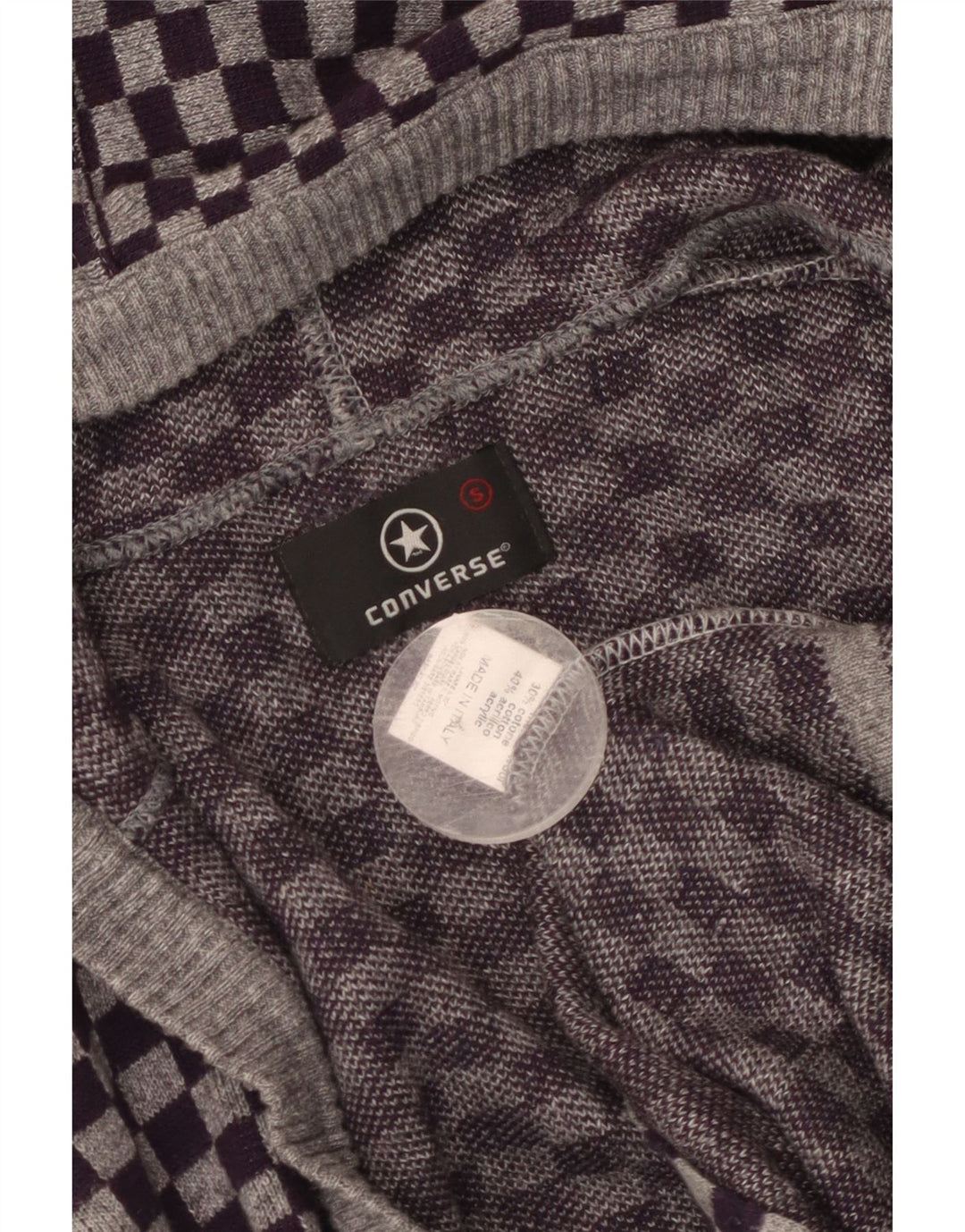 Converse ženski džemper s kapuljačom UK 10 Mali ljubičasti geometrijski vuneni