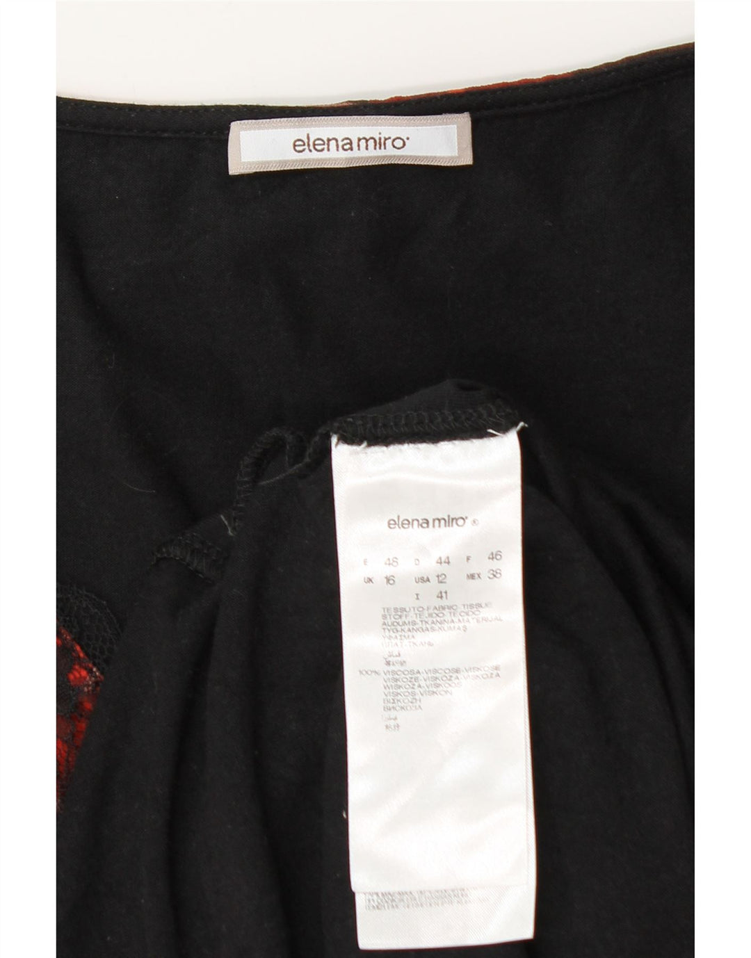 ELENA MIRO Ženska majica s 3/4 rukavima UK 16 Velika crvena cvjetna viskoza