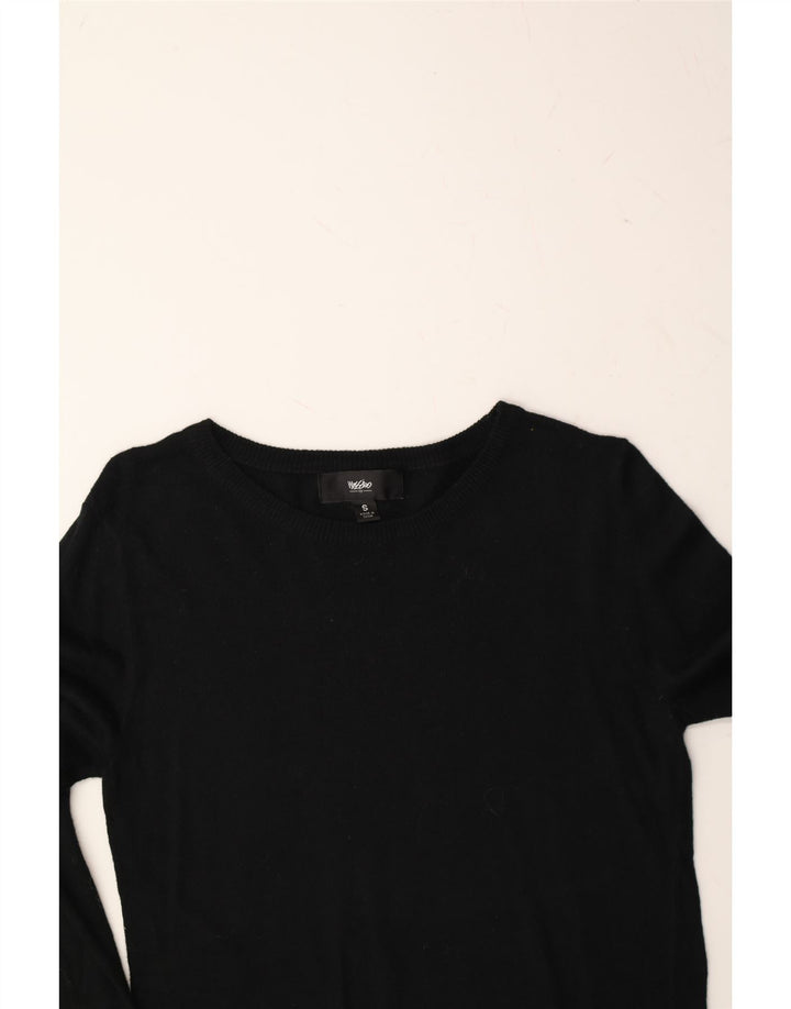 MOSSIMO Womens Boat Neck Jumper Sweater UK 10 Small Black Nylon Vintage Mossimo and Second-Hand Mossimo from Messina Hembry 