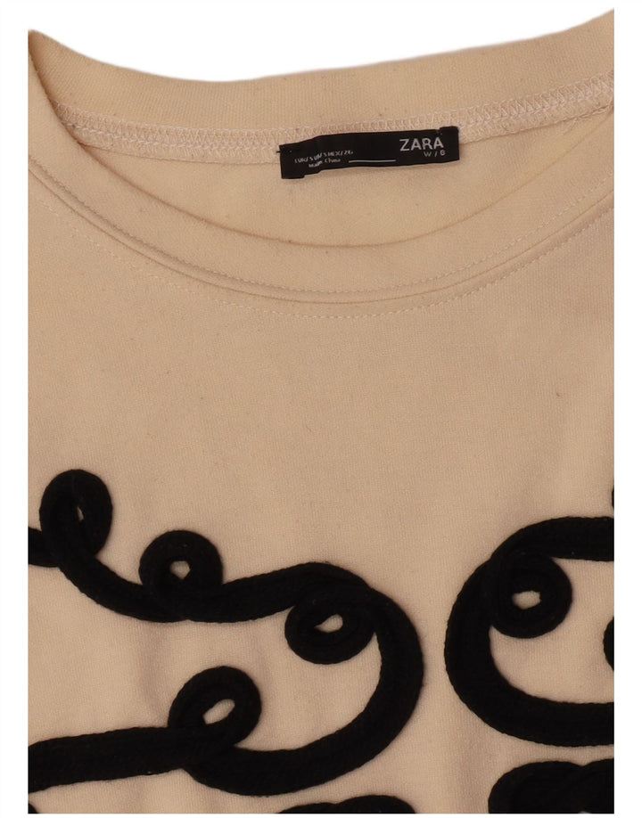 Zara ženski kratki džemperi prekomjerne majice UK 10 Small Beige