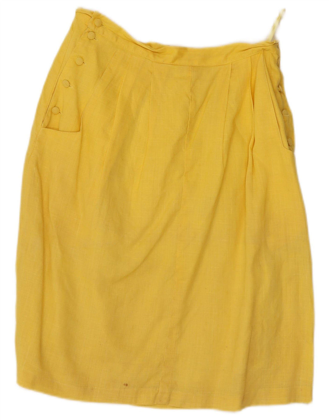 VINTAGE Womens Straight Skirt W23 2XS  Yellow