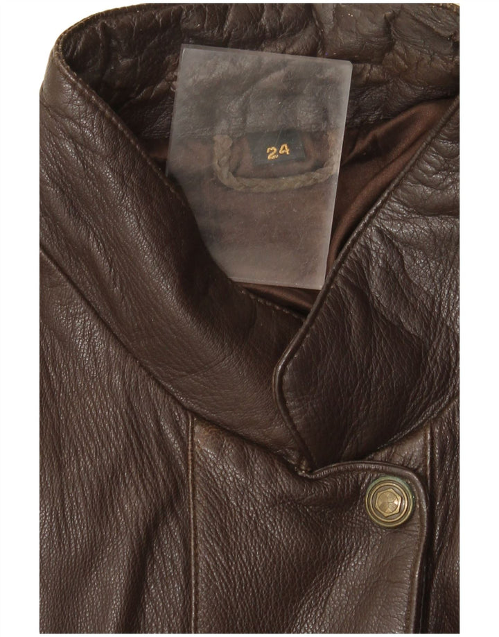 Vintage ženska kožna jakna UK 22 3XL smeđa