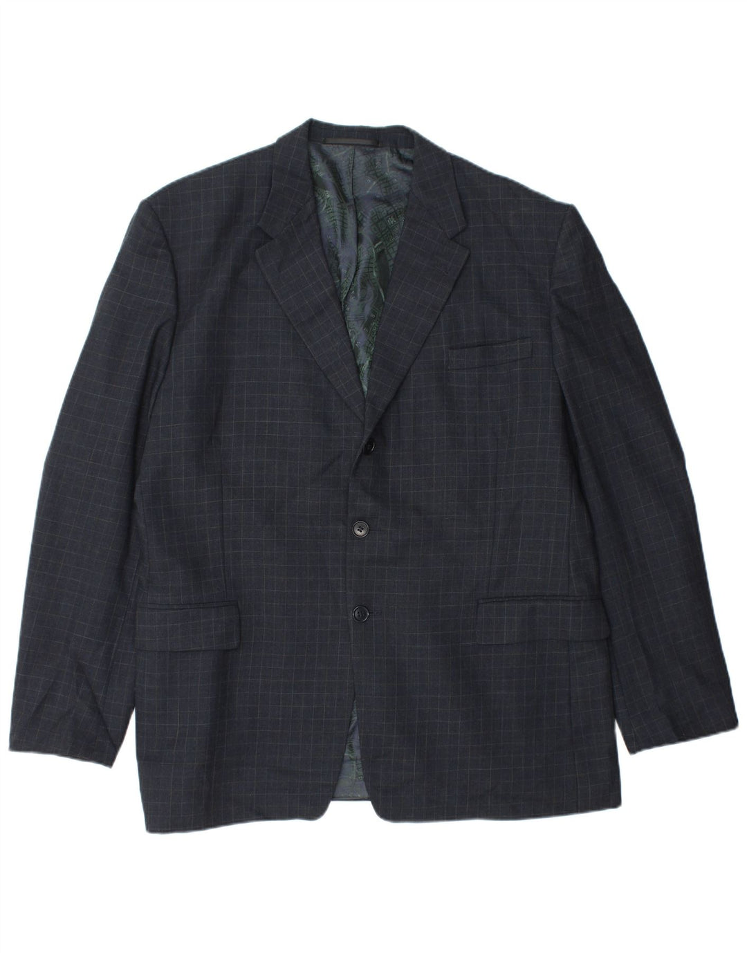 Paul Smith muški jakni sako s 3 gumba UK 40 Large tamnoplava gingham vuna