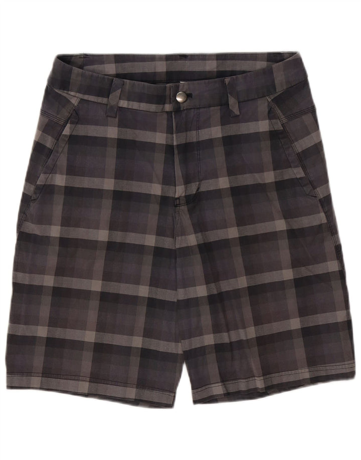 Lululemon muške chino kratke hlače W32 veliki sivi karirani pamuk