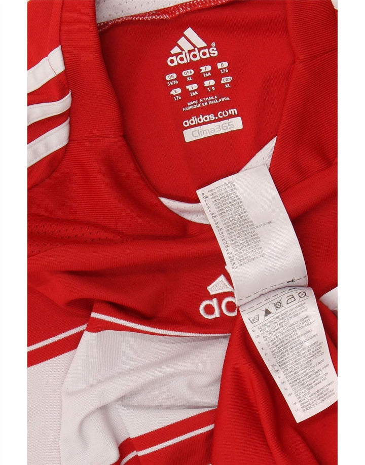 ADIDAS Boys FC Bayern Munchen majica kratkih rukava 15-16 godina s crvenim prugama