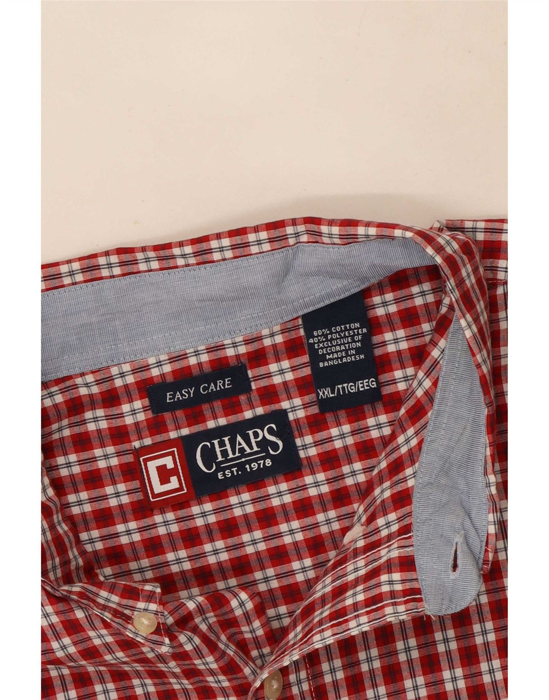 Chaps muška majica kratkih rukava laka za održavanje 2XL crveni karirani pamuk