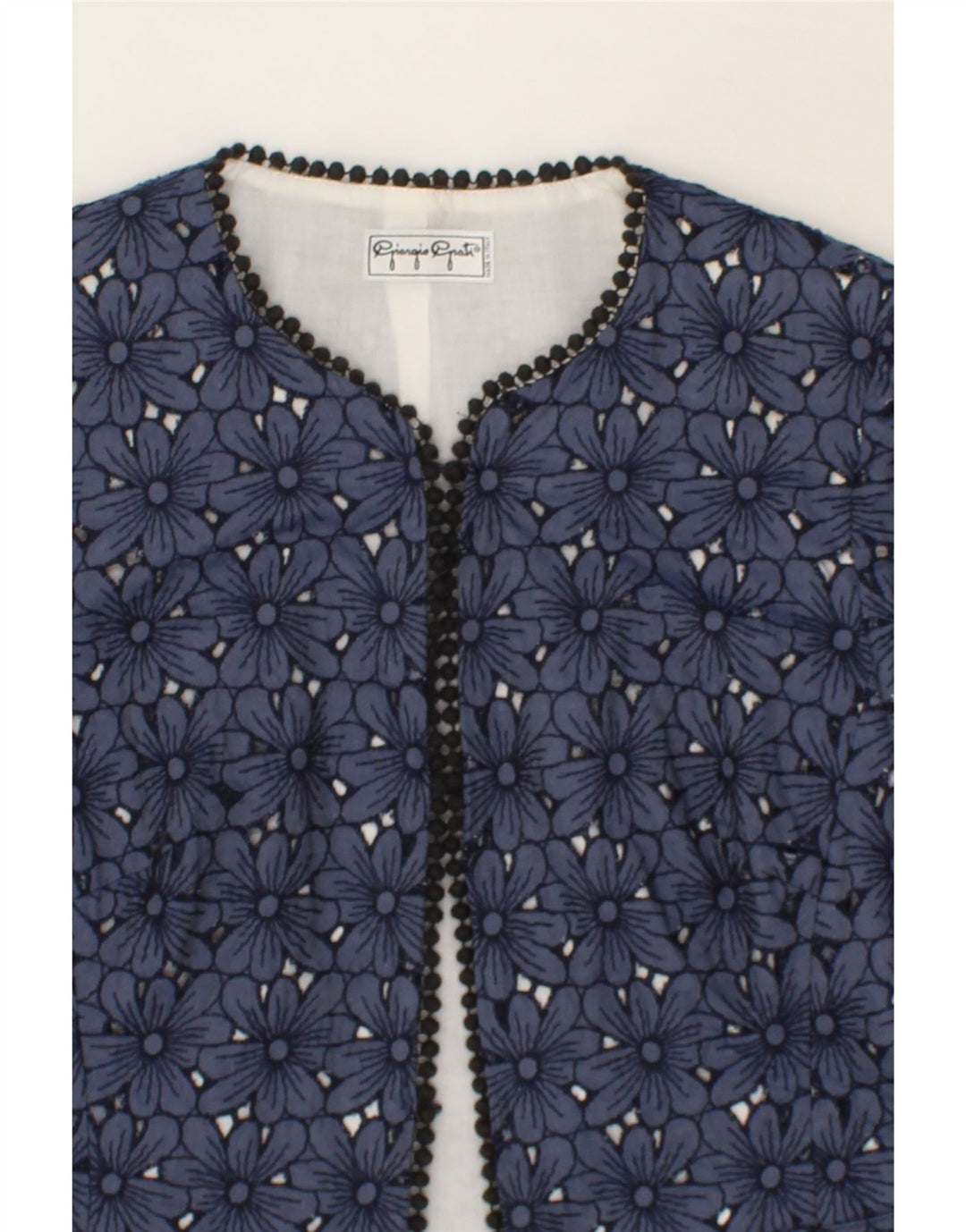 GIORGIO GRATI Womens 3/4 Sleeve Blazer Jacket IT 44 Medium Navy Blue Vintage Giorgio Grati and Second-Hand Giorgio Grati from Messina Hembry 