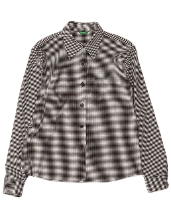 Ženska košulja United Colors of Benetton UK 12 srednje siva gingham