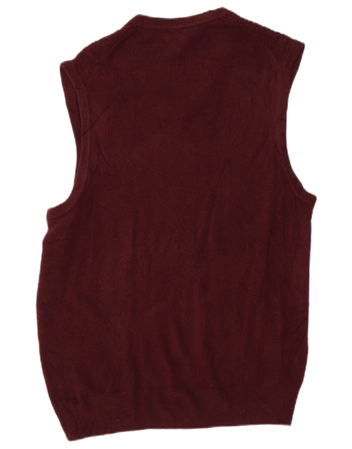 DOCKERS Mens Vest Tank Top Large Burgundy Acrylic
