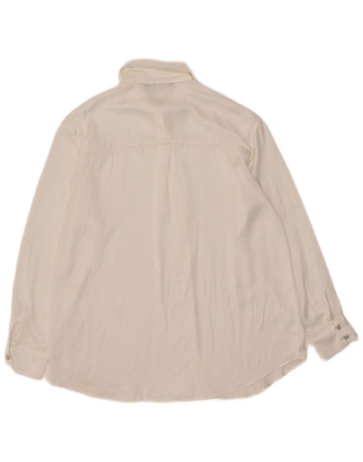 Zara ženska košulja bluza UK 14 srednje bijele svile