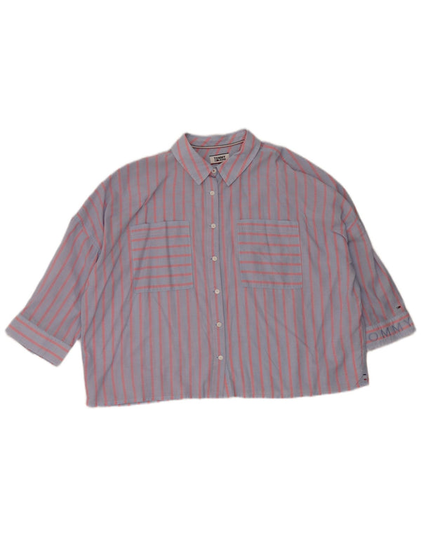 Tommy Hilfiger ženska prevelika košulja bluza s 3/4 rukavima UK 10 Small Blue