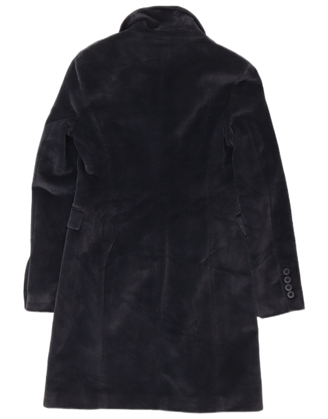 Vintage ženski kaput UK 10 Mali tamnoplavi poliester