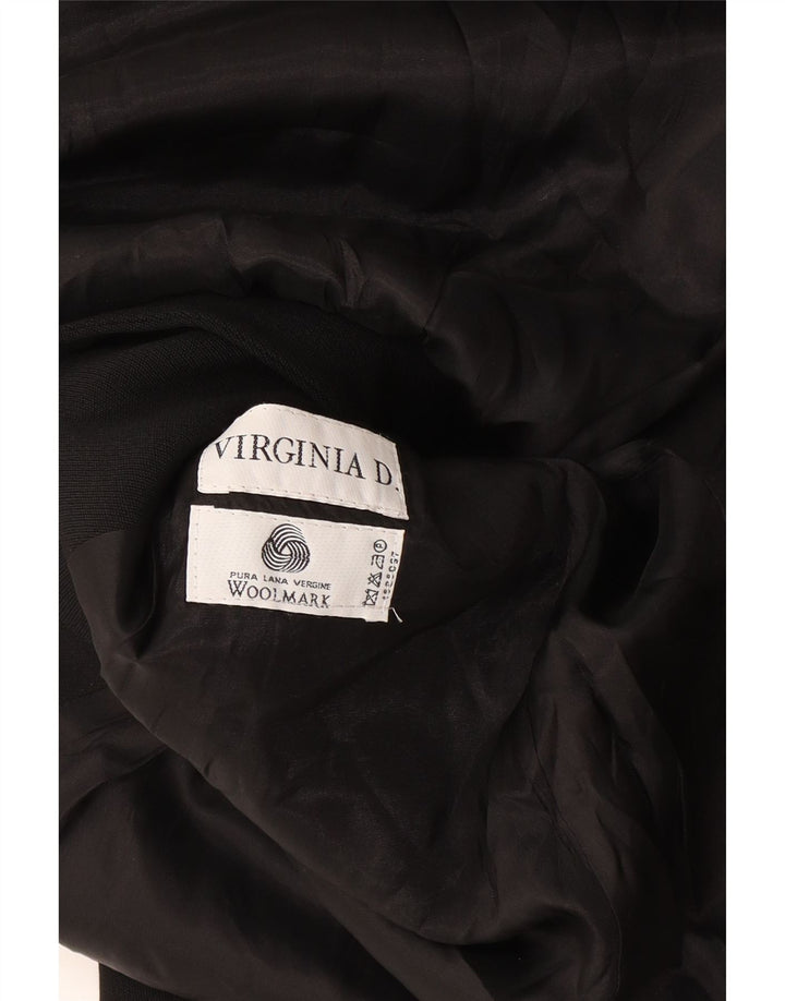 Vintage ženska duga jakna sa 4 gumba UK 14 srednje crna