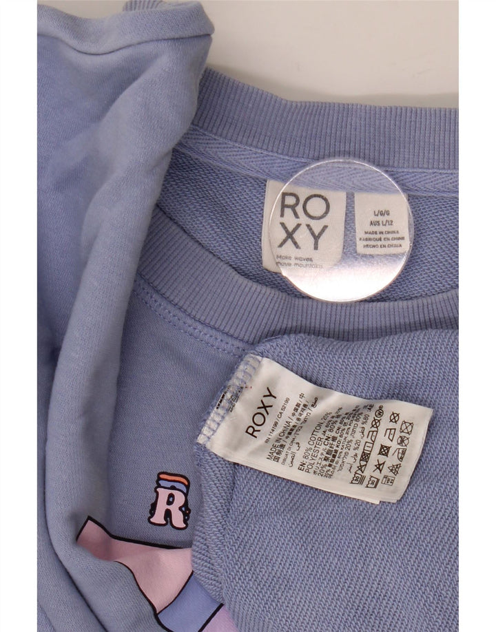 ROXY Ženska prevelika skraćena majica s motivima UK 16 Large Blue