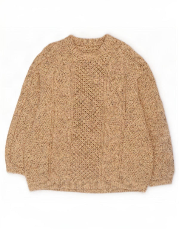 Vintage muški džemper s okruglim izrezom 2XL bež