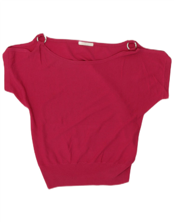 Marks & Spencer ženski gornji dio bluze s otvorenim ramenima UK 10 Small Pink