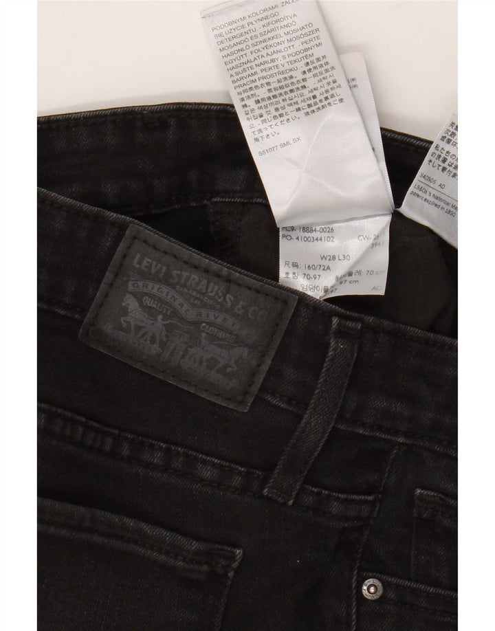 Levi's ženske 712 uske traperice W28 L30 crni pamuk
