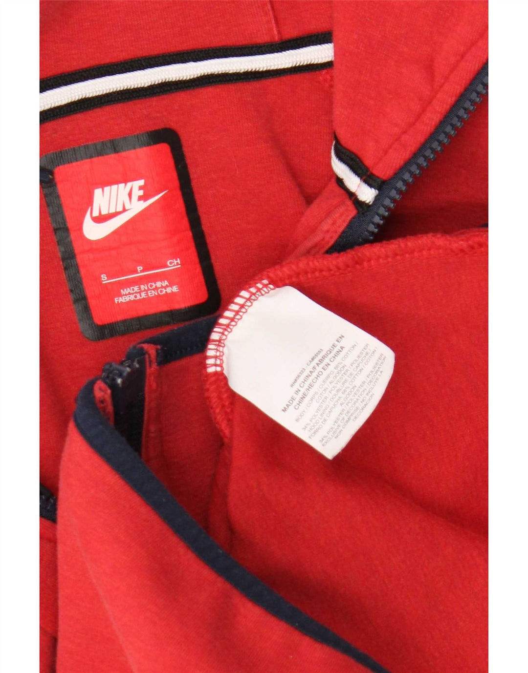 Nike muški pulover s kapuljačom na patentni zatvarač mali crveni pamuk
