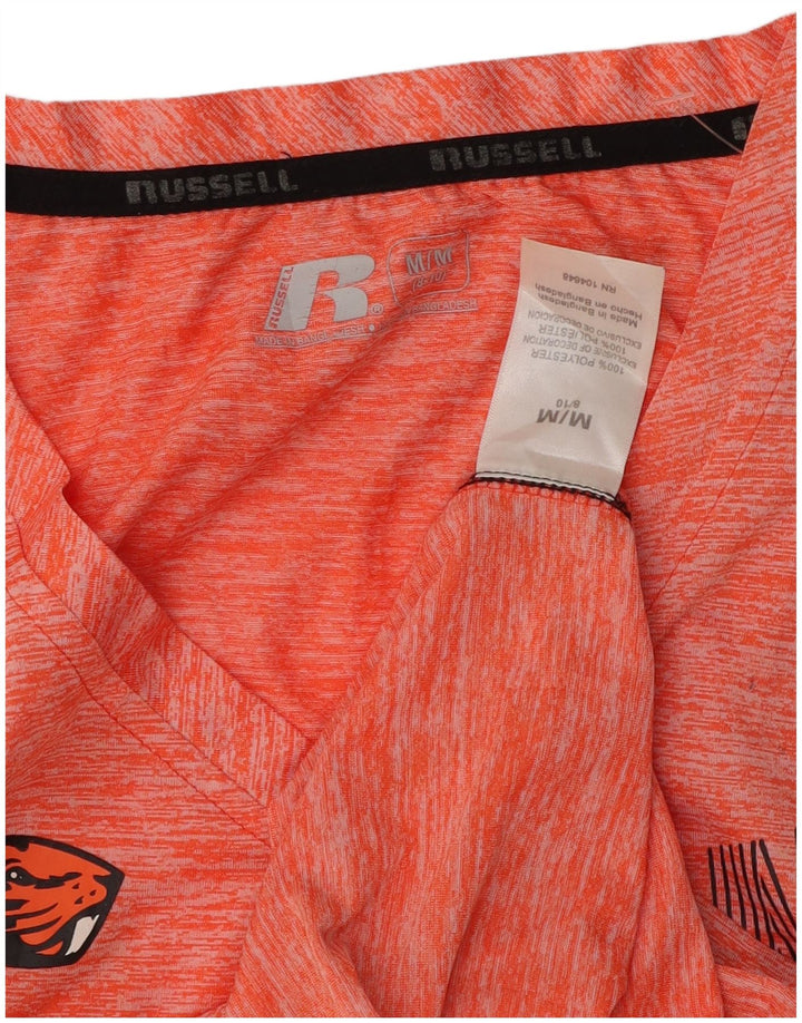 RUSSELL ATHLETIC Womens Graphic T-Shirt Top US 8/10 Medium Orange