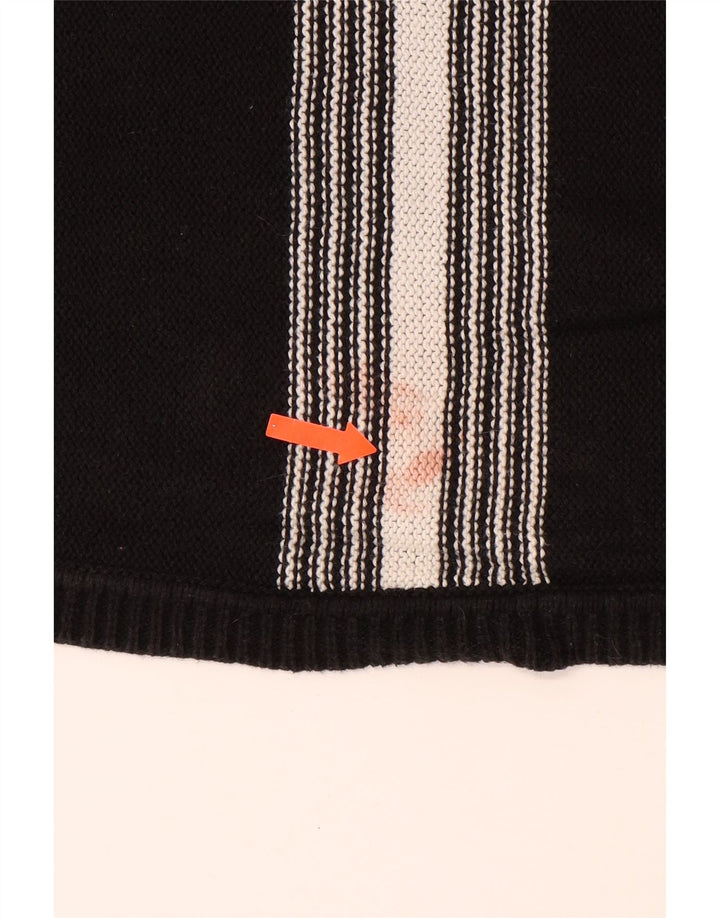 CALVIN KLEIN Muški džemper s veznim izrezom srednje veličine, pamuk na crne pruge