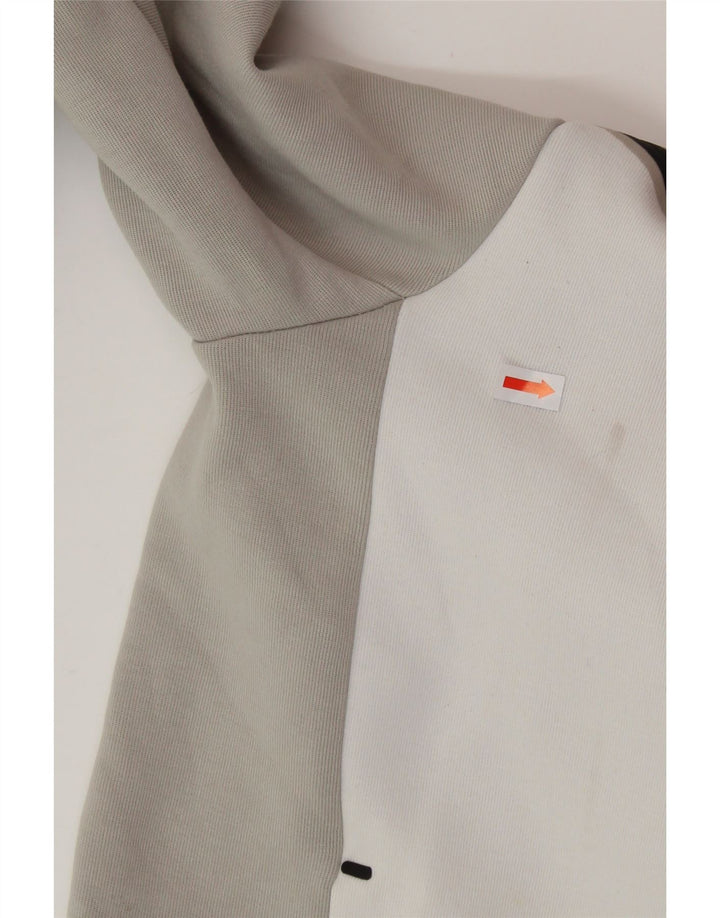 NIKE pulover s kapuljačom na patentni zatvarač za dječake 13-14 godina XL sivi pamuk u blokovima boja