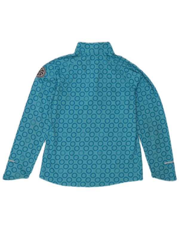 Nike Girls Zip Neck Pullover Top Trenirka 13-14 Years XL Blue Geometric