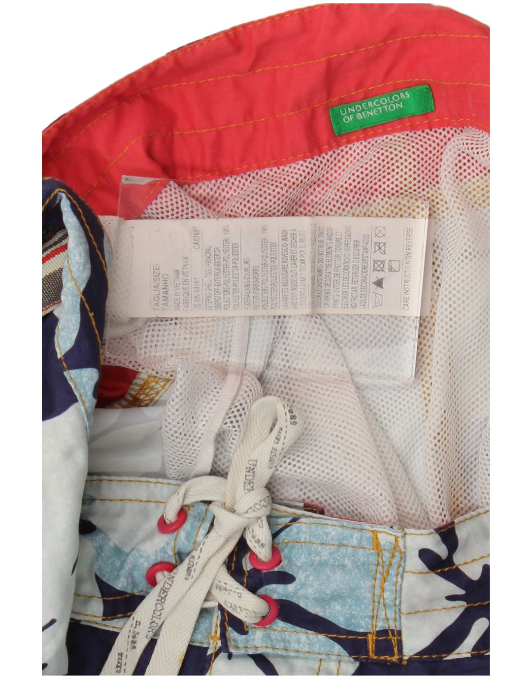 Benetton muške kratke hlače za kupanje, veliki tamnoplavi cvjetni poliester