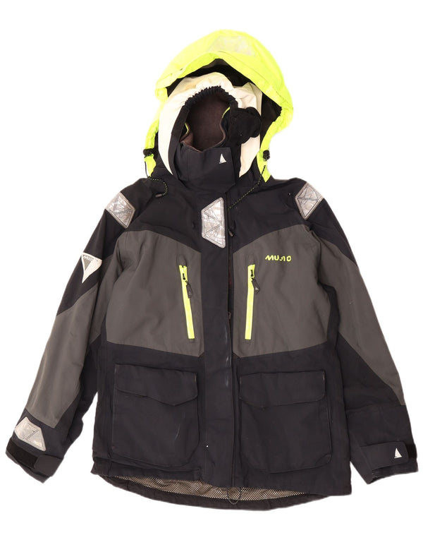 Musto Womens Loose Fit Hooded Ski Jacket UK 12 Medium Black Colourblock