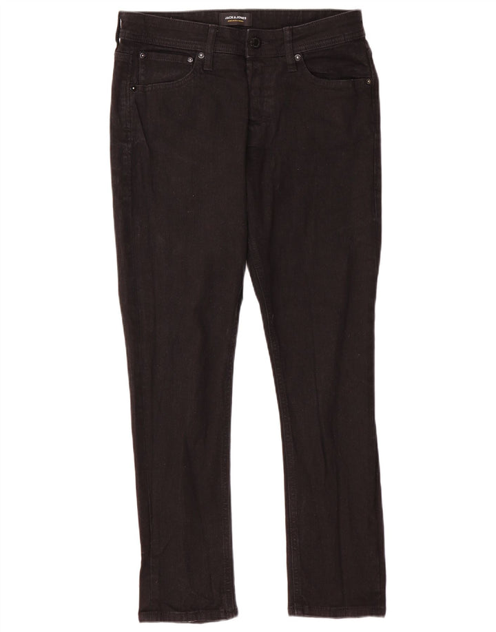 Jack & Jones muške uske traperice W32 L30 crni pamuk