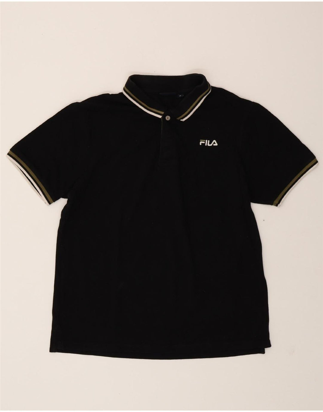 FILA Mens Polo Shirt XL Black Cotton Vintage Fila and Second-Hand Fila from Messina Hembry 