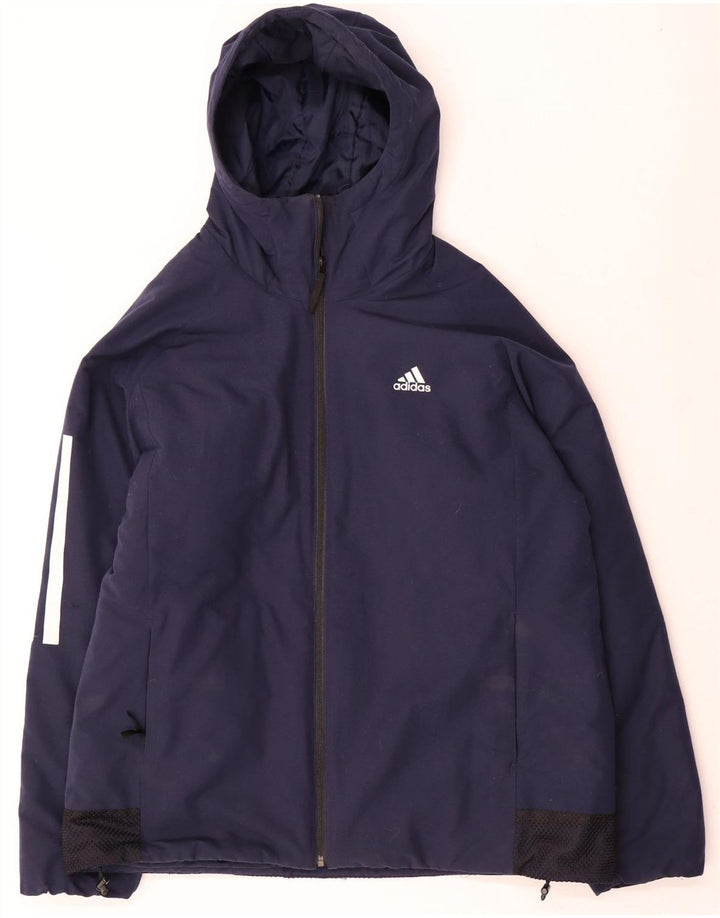 Adidas muška vjetrovka s kapuljačom jakna UK 40 velika tamnoplava poliester
