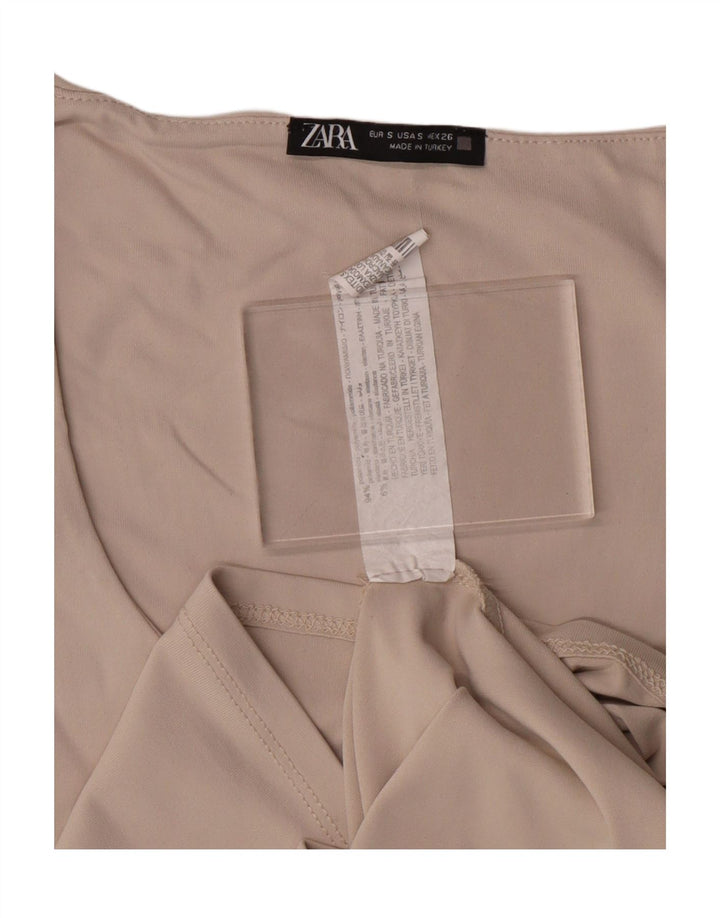 ZARA Womens Vest Top UK 8 Small Beige Polyamide Vintage Zara and Second-Hand Zara from Messina Hembry 