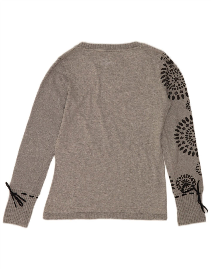 Desigual ženska majica dugih rukava s grafičkim motivima UK 14 Srednje sivo srce